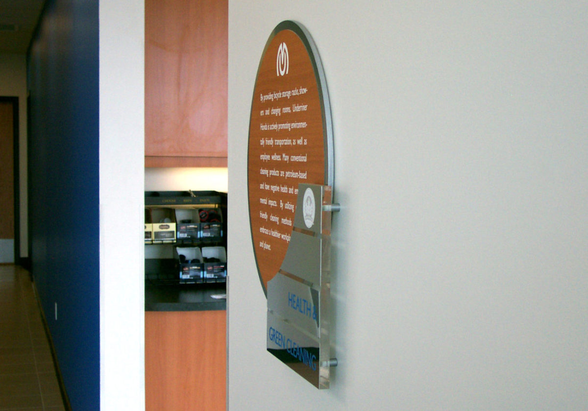 Acrylic LEED display. Designed by CTA Architects/Engineers